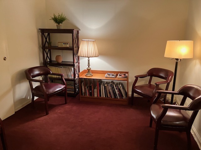 Experience therapy office rentals in Upper East Side, NYC, offering Lamp, Chair, Furniture, Plant, Living Room for therapists.